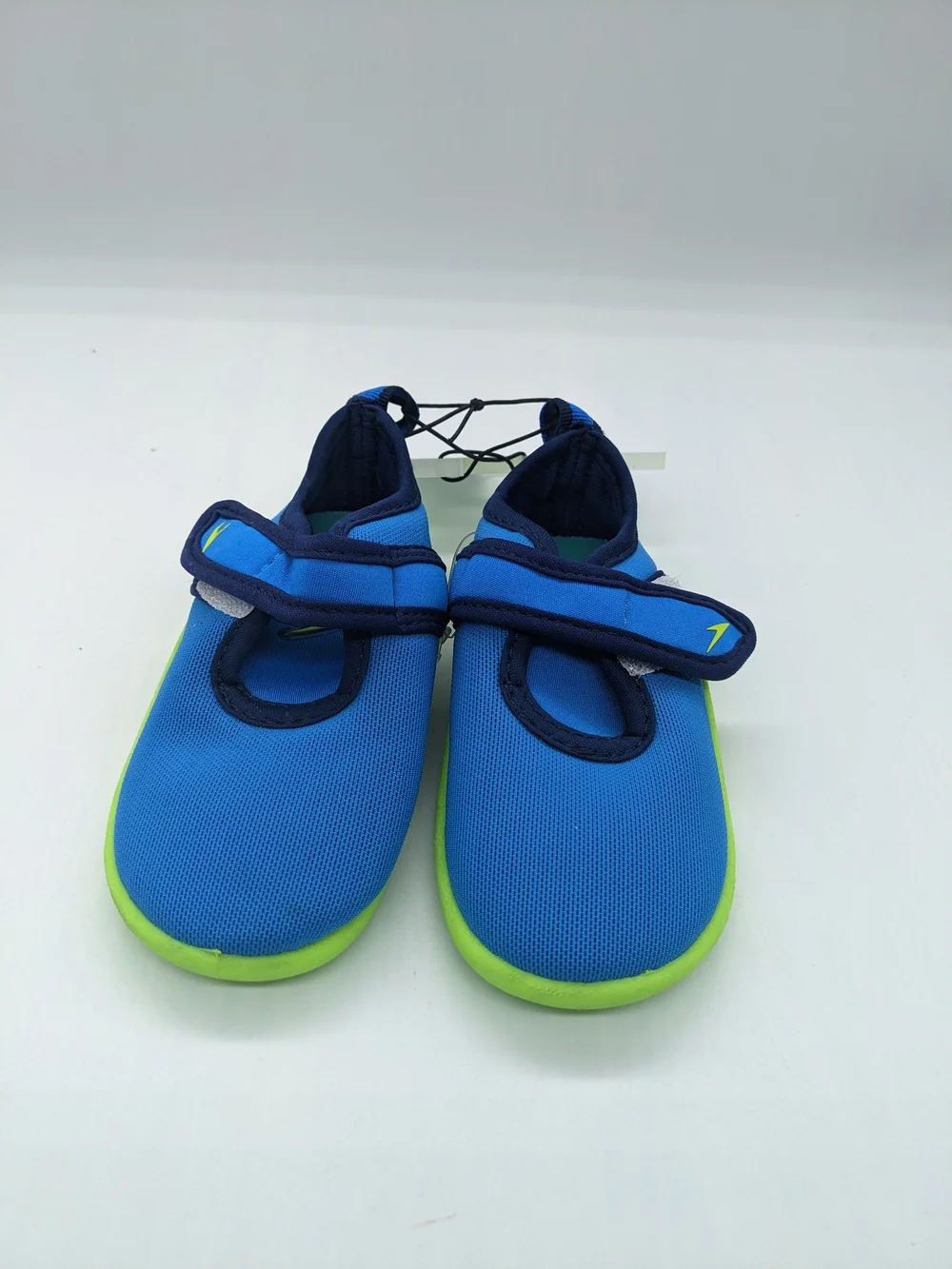 Speedo Blue Kids Water Shoes with Lime Green Sole - Velcro Strap